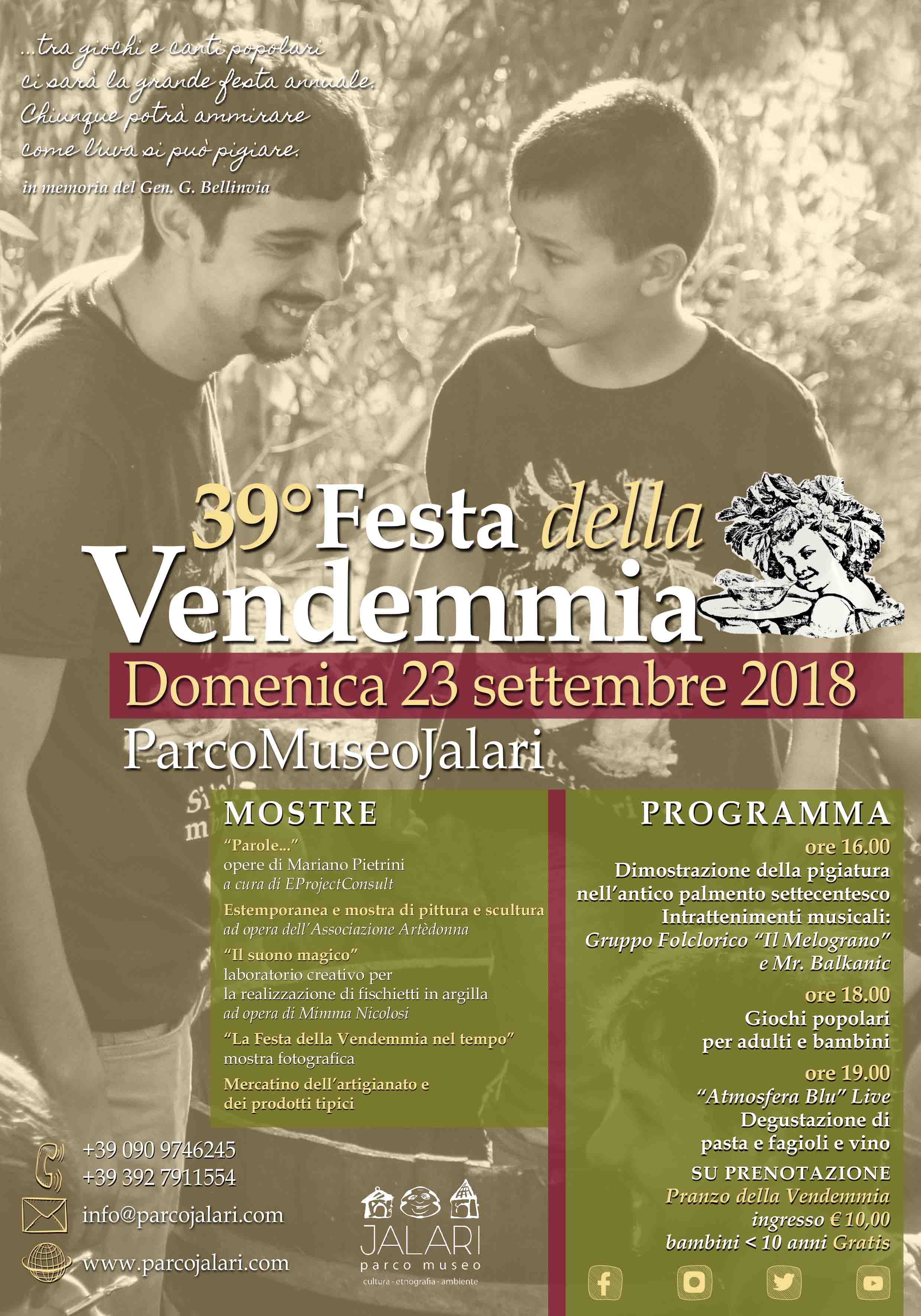Festa della Vendemmia 2018 al Parco Museo Jalari